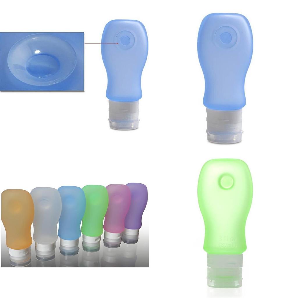 Silicone Travel Containers With Flip Top For Cosmetics And Shower Essentials