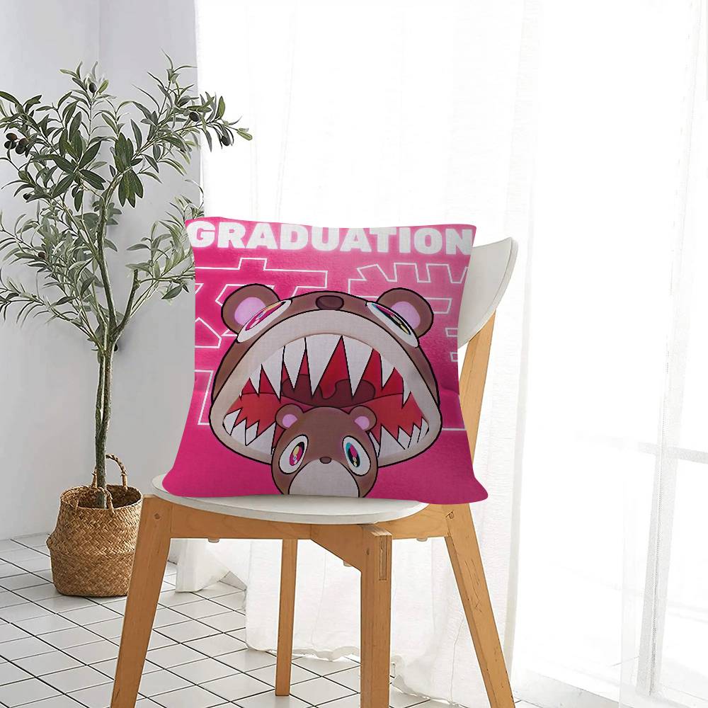 K-Kanye W-West Graduation Cushion Cover Pillowcase Upholstery Sofa Throw Pillow Home Decor Pillowcas
