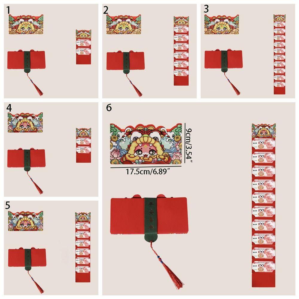 DIY Packing 2025 New Year Packet Cartoon Red Pocket Folding Red Envelope Wedding Birthday