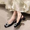 2024 Mode Femme Talons Hauts Or Mules Talons pour Femmes Chunky Strass Élégant Chaussures Slingback à Talons Fête Mariage Escarpins