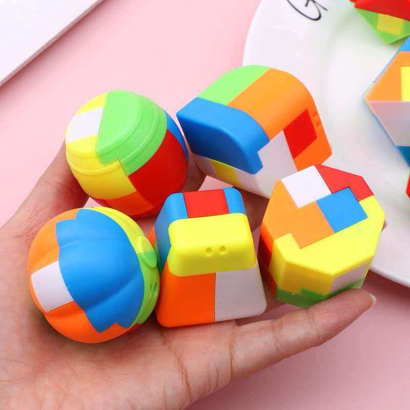 Toys Educational 12PCS Luban Lock 3D Plastic Unlock Interlock Puzzle Sensory for Mind IQ Logic Test Brain Teaser Gifts