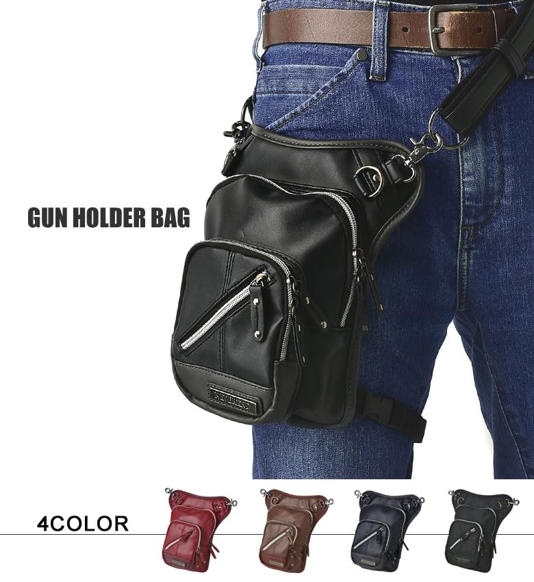 FLAG ON CREW Gun Holder Leg Waist Black Men's Bag, Pouch, Bag, Z5U, Approx. 1.0L,