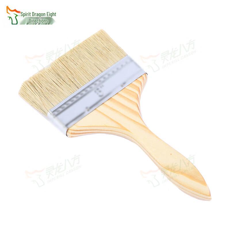 Linglong Wooden Handle Hog Bristle Paint & BBQ Brush Set