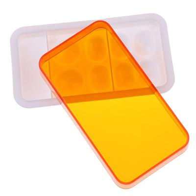 1 Pieza Plato Dental de Resina para Mezclar Humedecer Hidratar con Tapa Paleta de 8 Ranuras