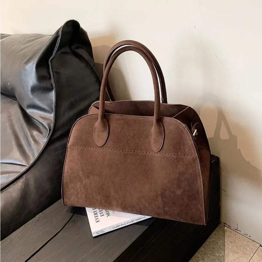 Ladies' Top-handle Bag High-end Design Vintage Commute Handbag For Autumn Winter Faux Suede Casual Tote Shoulder Bags