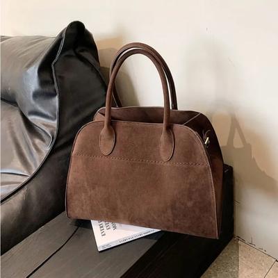 Damen-Tasche mit Henkel, High-End-Design, Vintage-Handtasche für den Pendelverkehr, Herbst/Winter, Wildlederimitat, lässige Tragetaschen