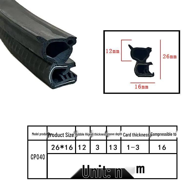 High-Temperature Resistant U-Shaped Rubber Sealing Strip for Dustproofing Electrical Cabinets and Car Doors