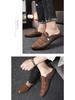 Men's Retro Leather Slip-On Driving Shoes with Zipper
