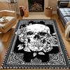 Black and White Skull Art Print Carpet for Living Room Bedroom Bedside Sofa Table Floor Mat Home Area Rug Decor Large Size