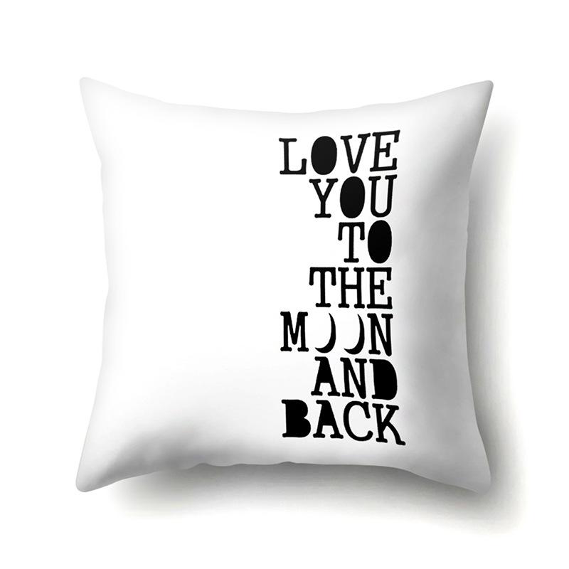 Polyester Pillow Case Car Decoration Home Printed Black and White Geometric Car Cushion Head Cushion Cover