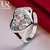 925 Sterling Silver AAA Zircon Heart-shaped Ring Fashion Jewelry Wedding Jewelry