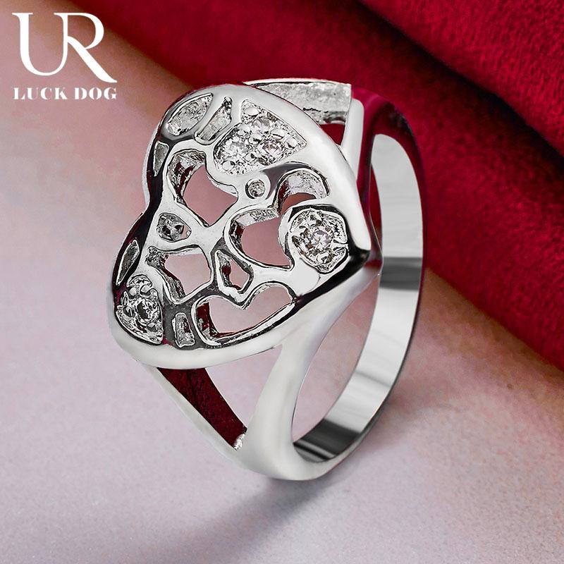 925 Sterling Silver AAA Zircon Heart-shaped Ring Fashion Jewelry Wedding Jewelry