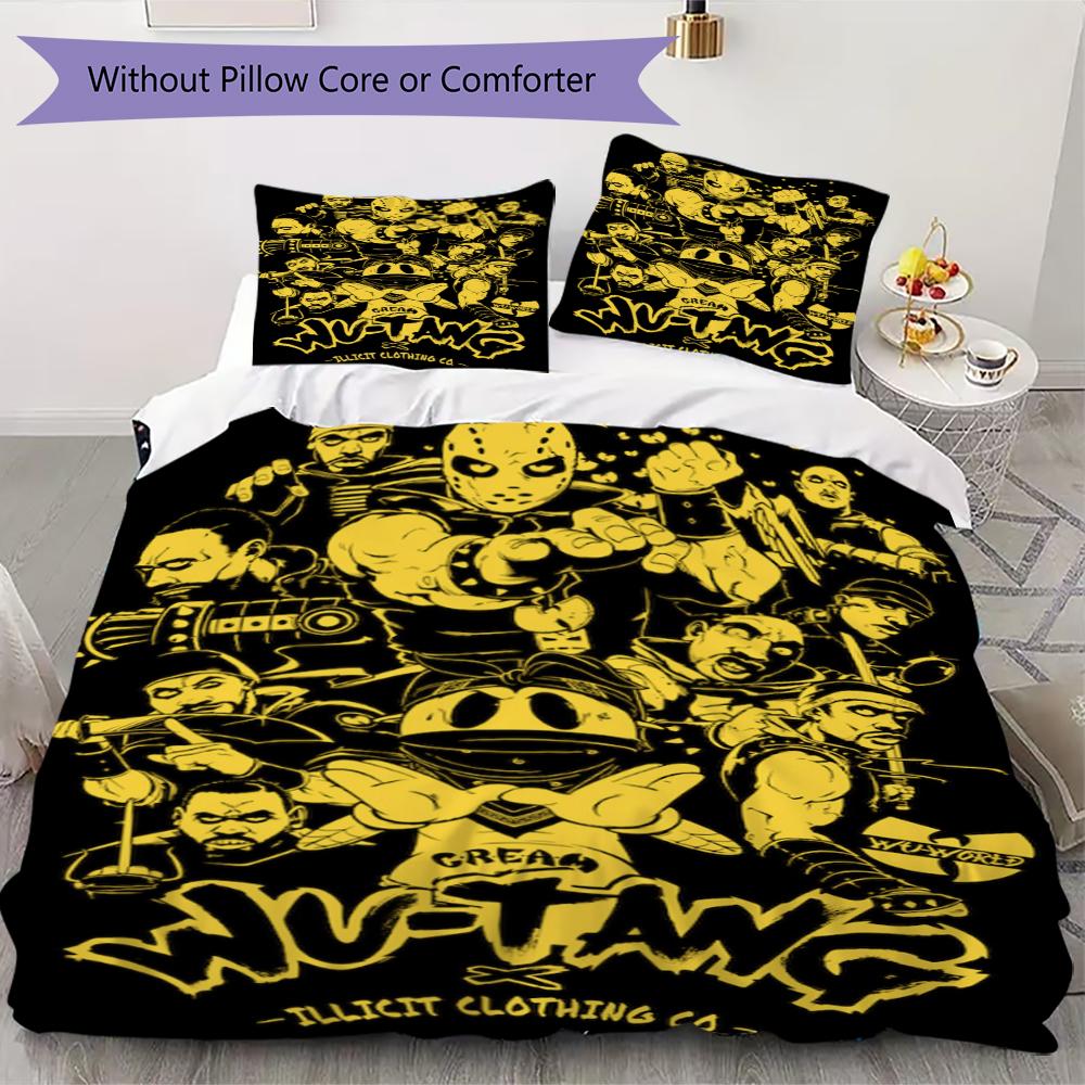WU TANG Pattern Bedding uilt Set uilt Cover Pillowcase Home Decoration Birthday Gift (1 * duvet cover + 2 * pillowcase  without core)102