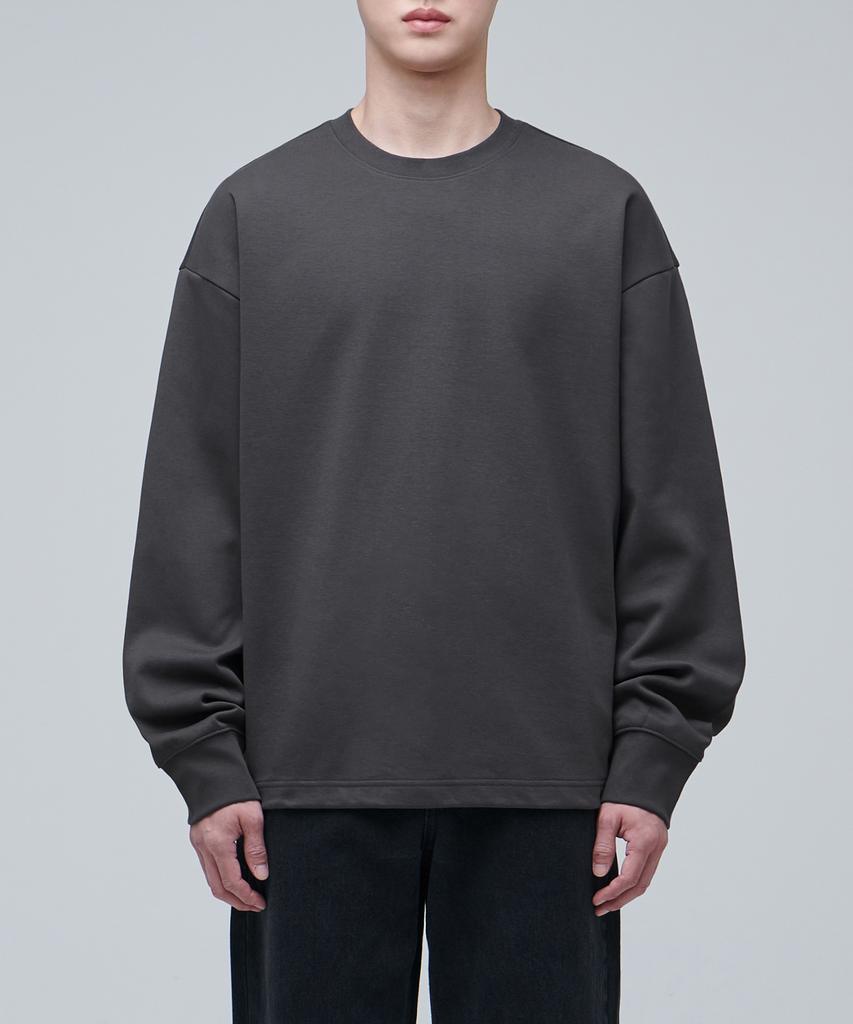 MUSINSA STANDARD Flat Terry Oversized String Sweatshirt [Gunmetal]