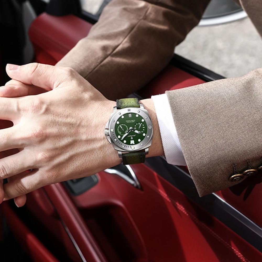 POEDAGAR High Quality Military Watch For Man Waterproof Luminous Date Fashion Men Clock Nylon Leather Quartz Watches