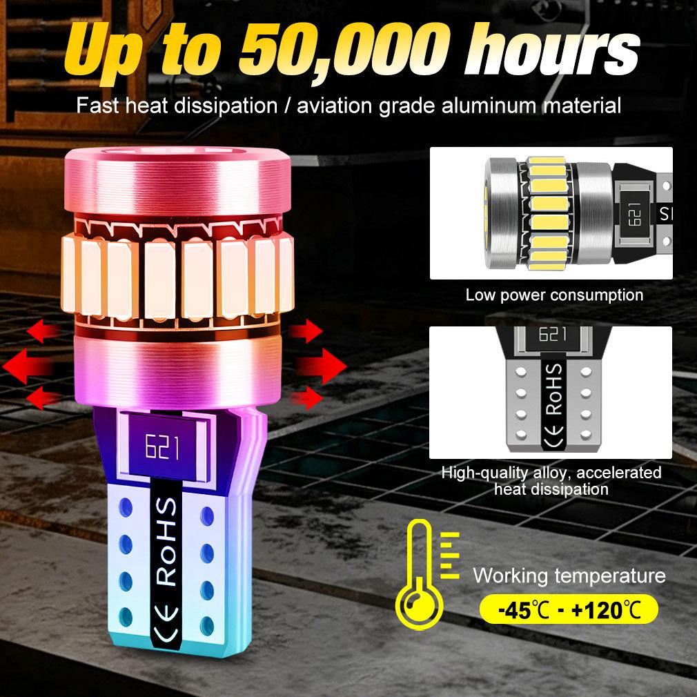 2 Bucăți Becuri Led W5W T10 Canbus 4014 24SMD 168 194 Led 5W5 Lumină Interior Mașină Plafon Citire Plăcuță de Înmatriculare Lampă Semnalizare 6000K Alb