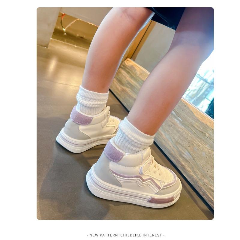 Children's board shoes small white shoes high top daddy shoes casual sports shoes autumn new medium children pupils