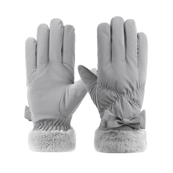 Women Waterproof Ski Gloves Windproof Fleece Lined Thermal Touchscreen Gloves Winter Warm Gloves with Fuzzy Cuffs for Snowboarding Hiking Snowmobiling