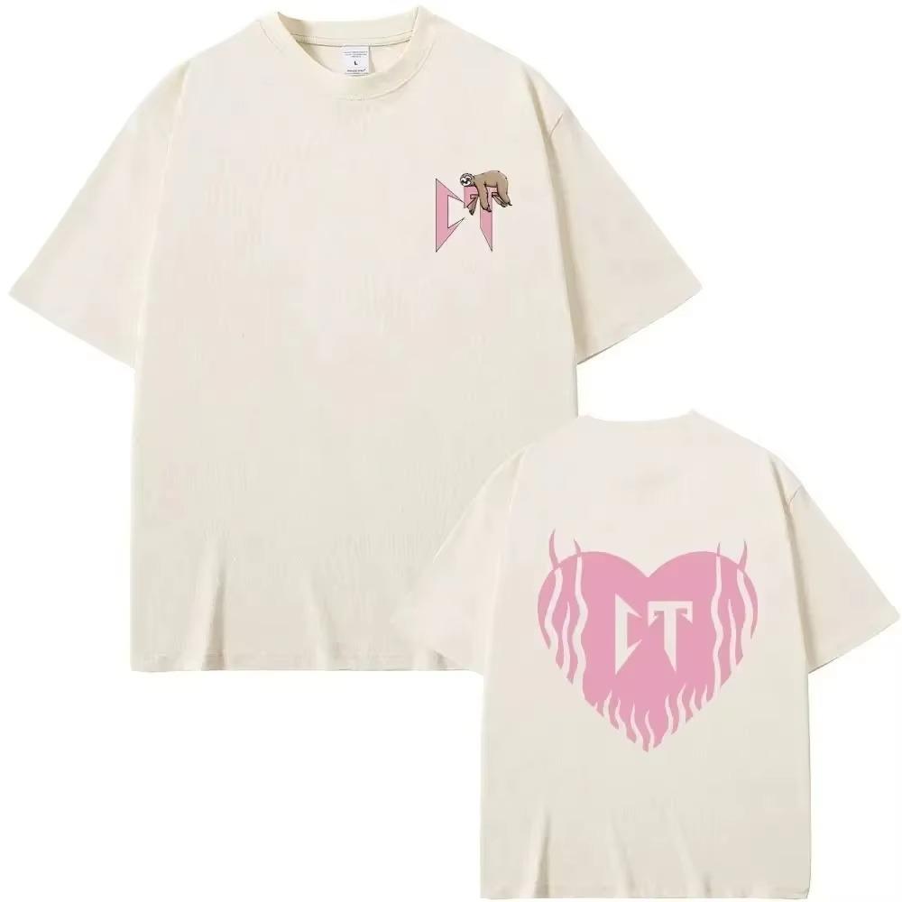 Summer Fashion Heavyweight Retro Men's English Letters 100% Cotton Printed Round Neck High-quality Casual Fitness Street T-shirt