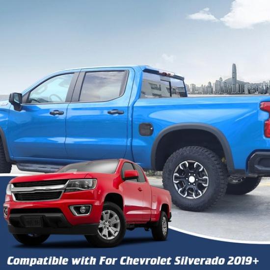 Carbon Fiber Door Fuel Filler Tank Gas Cover Trim For Chevy Silverado 1500 19-24