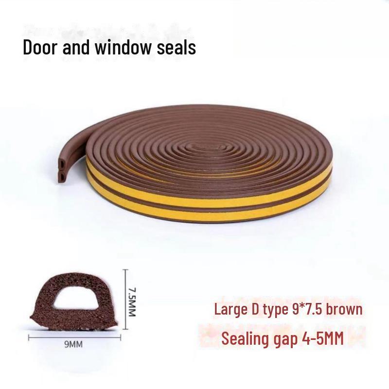 D-Type Self-Adhesive EPDM Rubber Door & Window Insulating Seal: Windproof, Soundproof, Heat Insulation & Anti-Collision Strip.