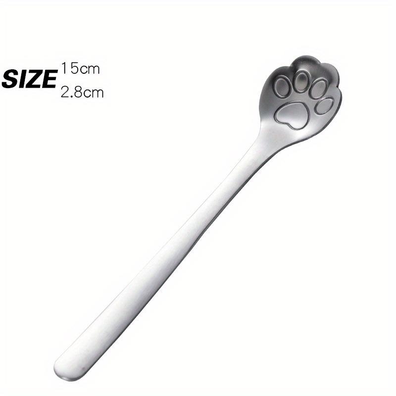 1PC Creative Cute Cat Claw Stainless Steel Spoon Hollow for Ice Cream Coffee Tea Dessert Spoon Kitchen Tableware Accessories