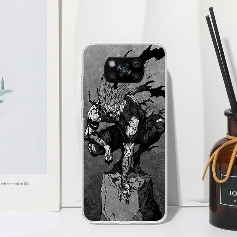 One P-Punch-Man Garou Phone Case For Xiaomi Poco X7 X6 X5 M7 M8 Pro F7 Ultra Redmi 15C 15 13C 13 12C 12 10 10C 10A Art Fundas Po