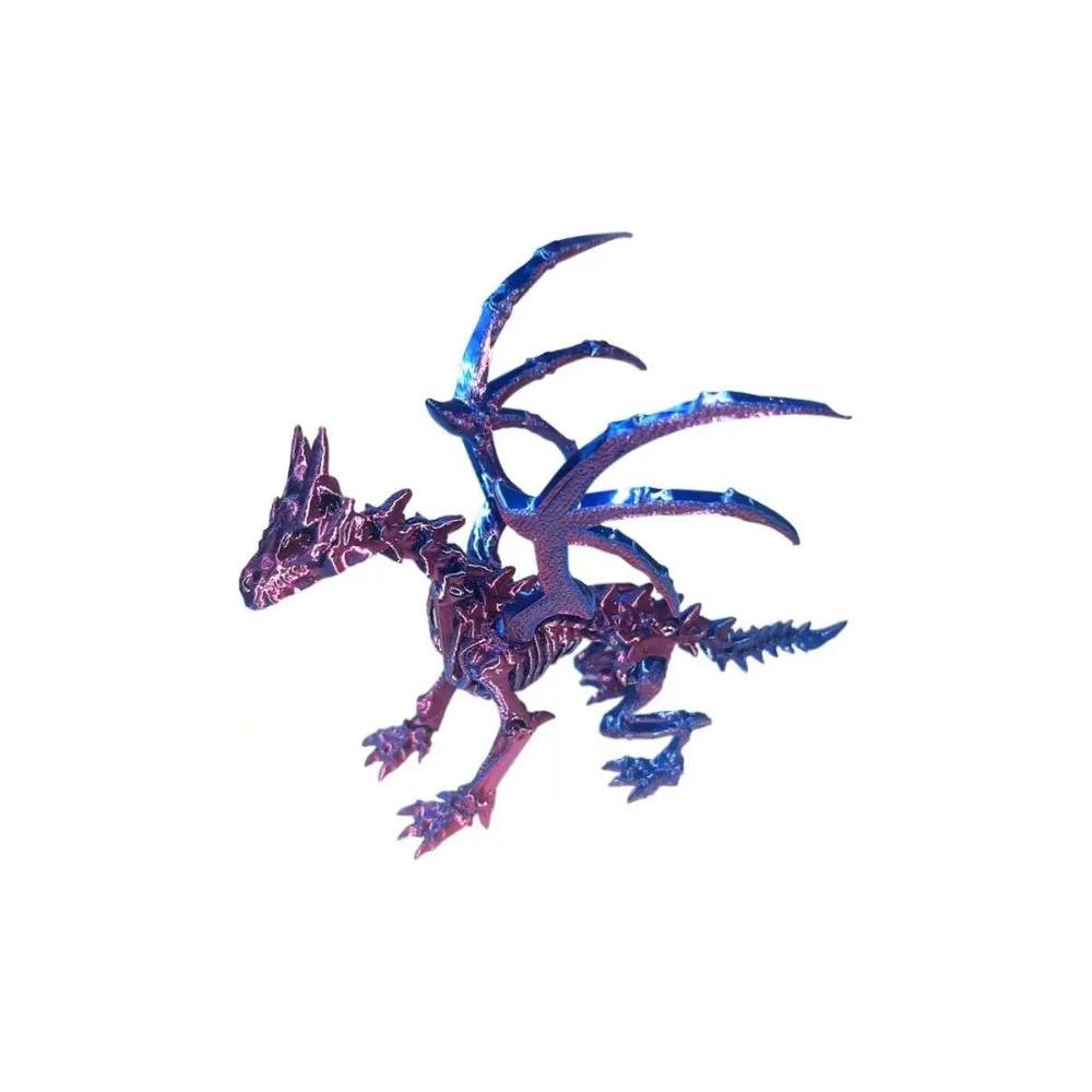1Pc 3D Printed Dragon Skeleton With Movable Joints - Versatile Indoor/Outdoor Decor, Unique Animal Model Ornament Dragon Figurin
