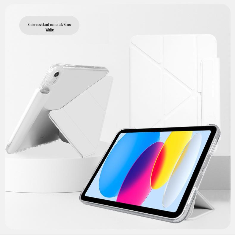 iPad Air 7 Protective Case with Pen Holder, Transparent Y-Fold, for Pro 11/12.9 & 10th Gen