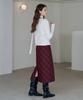 Deuloupisumeon Bias Check Goldish Midi Skirt [Navy]