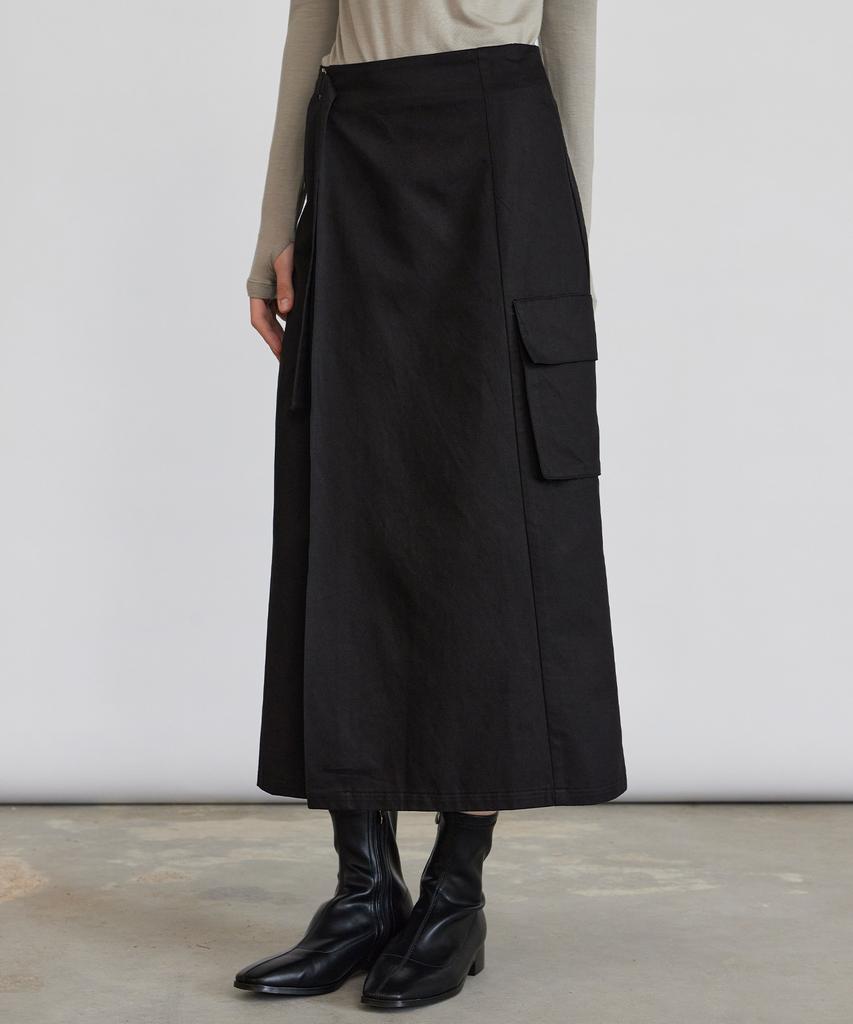 ITOV SEOUL Cargo Long Wrap Skirt Bk