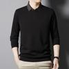 Fake Two-Piece Long-Sleeved Sweater Men's Undershirt New Knitwear Top Autumn and Winter Thickening Sweater