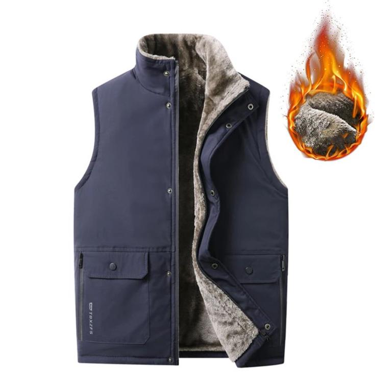 Men Winter Vest Lamb Cashmere Thick Veste Man Thicken High Quality Waistcoat Brand Velvet Warm Sleeveless Mens Vests Jacket