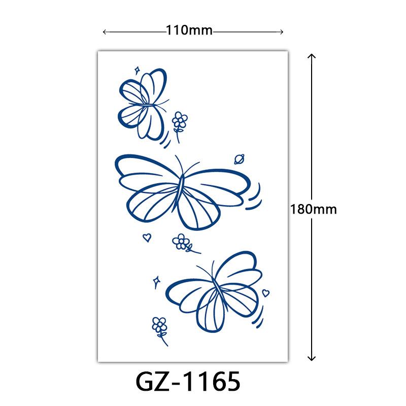 Herbal Tattoo Stickers, Juice Tattoo Stickers, Semi-Permanent English Letter Tattoo Stickers Tattoo