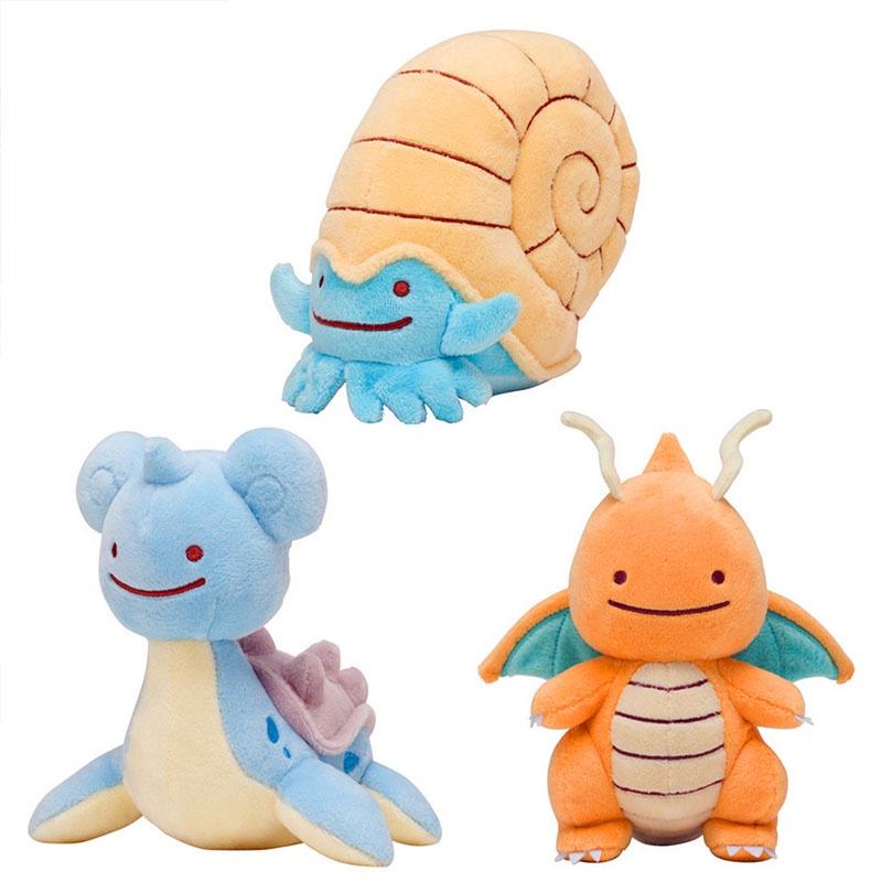 New Arrival Pokemon Plush Toy Set Featuring Ditto Lapras And Dragonite Soft Dolls
