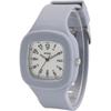 BUREI Women's Analog Quartz Watch Waterproof Luminous Square Dial Silicone Band Gray