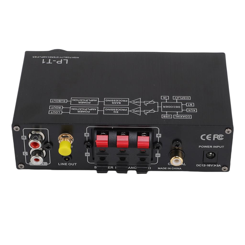 2.1 Channel Stereo Amplifier Bluetooth 5.1 HiFi Digital Subwoofer Amplifier Receiver with Remote Control for Home