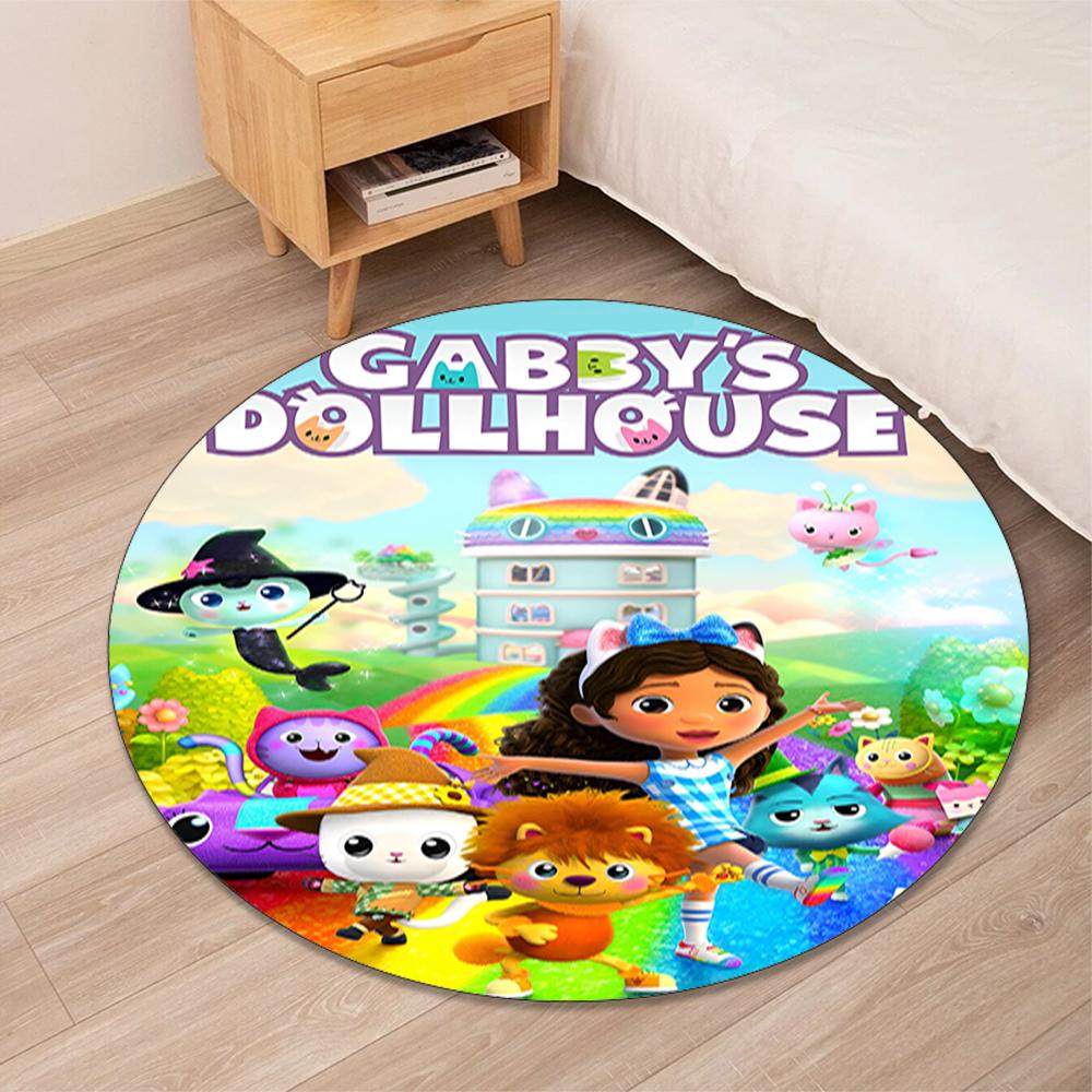 Gabby Printed Round Rug Carpet Chair Rug Area Rug Entryway Doormats,for Office Chair Living Room Bedroom Kitchen Room.