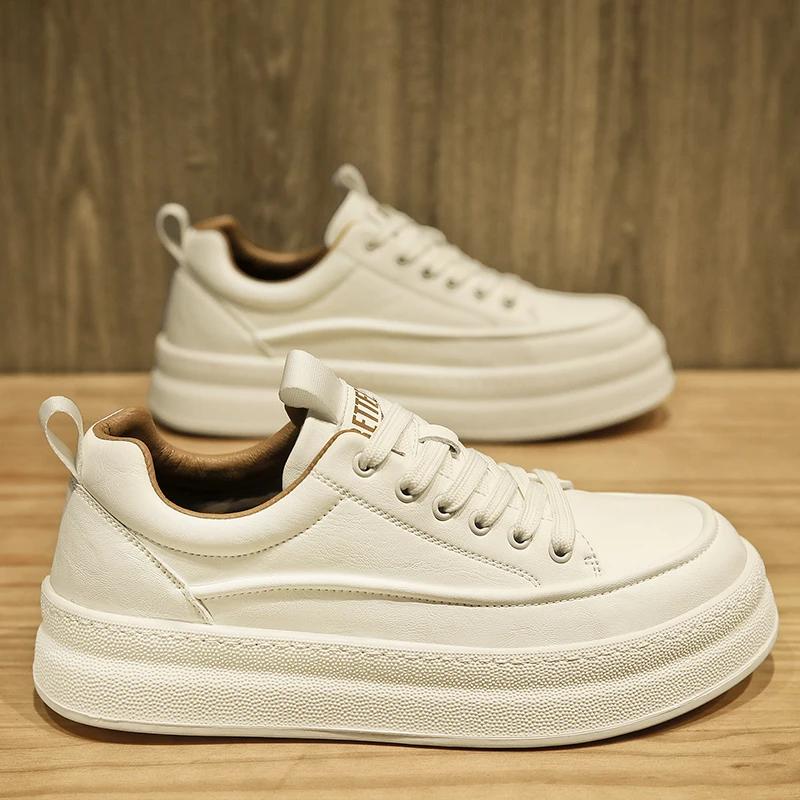 New Men Leather Casual Shoes Comfort Outdoor Sneakers Fashion Luxury Handmade Designer Shoes Tennis Masculino Men Business Shoes