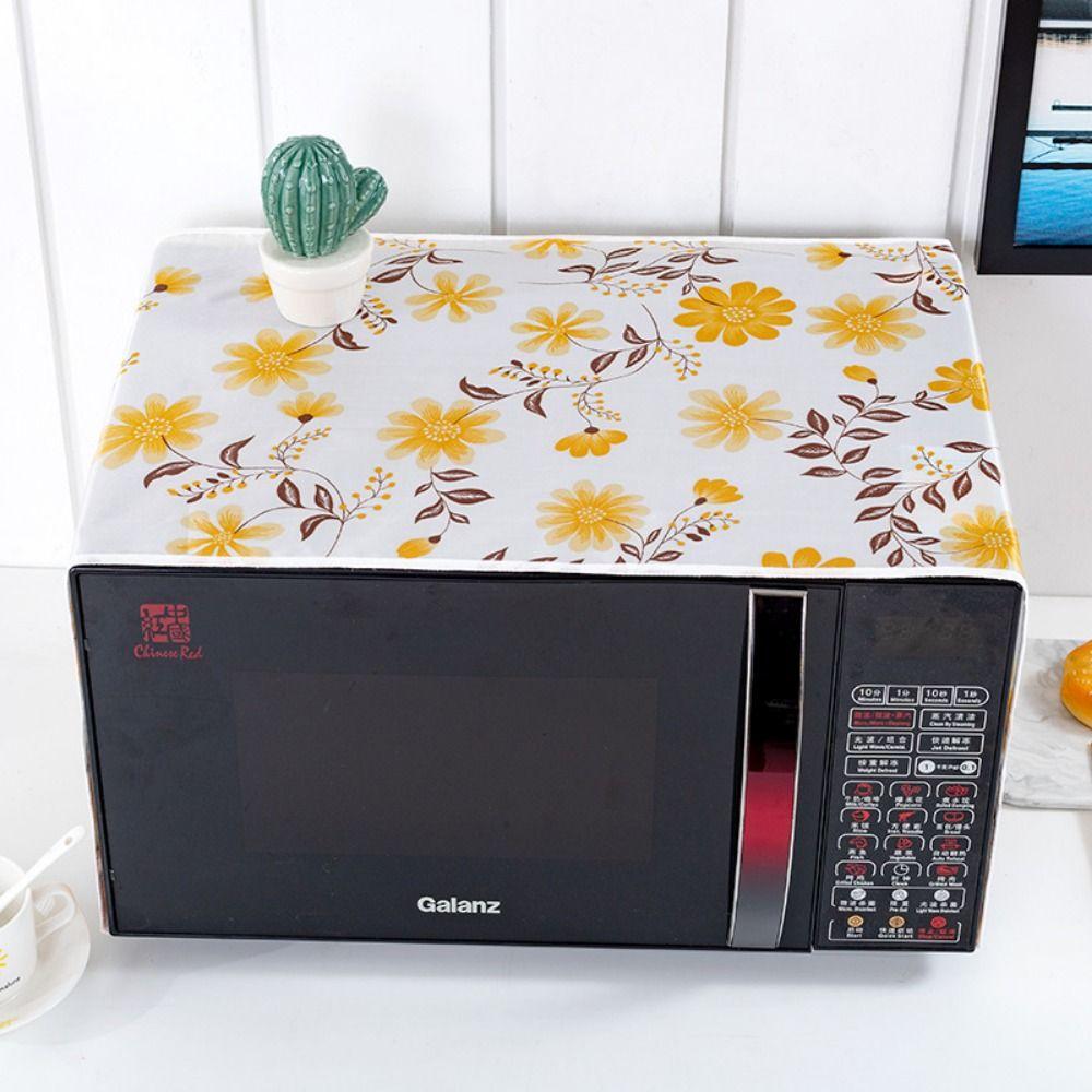 1Pcs with Storage Pocket Microwave Dust Cover Waterproof Top Dust Cloth Durable Oven Cover