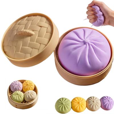 Giant Dumpling Squeeze Toys Anxiety Relief Fidget Toy Simulation Food Steamed Stuffed Bun Soft Squeeze Decompression Dough Toy