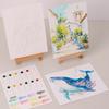 Watercolor Coloring Book Kit Pre Printed Papers for Draw Beginners Adults Stress Relief Anxiety Reduction Art Therapy Craft Set