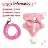 Dinosaur Shape Pet Harness Leash Flannel Small Pet Harness Cartoon Chest Strap Harness  Walking