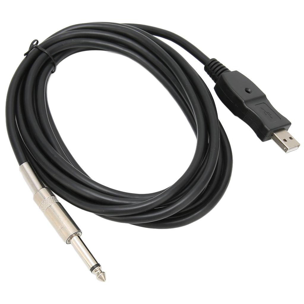 USB Guitar Cable USB Interface Male To 6.35mm Mono Male Electric Guitar Cable for Instrument Recording Singing 3m 9.8ft