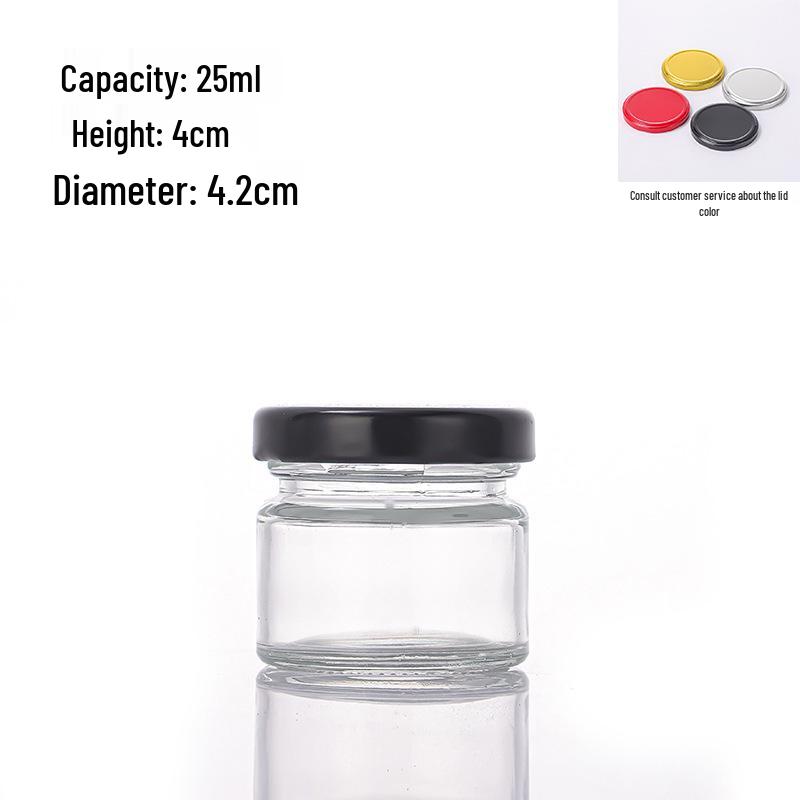 Transparent Round Glass Honey Jar with Lid for Jam or Autumn Pear Paste