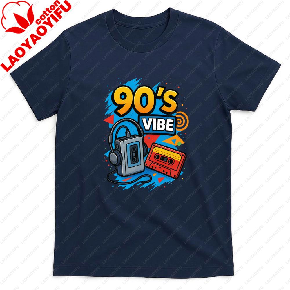 90s Vibe Retro Music Cassette Player Men TShirt Cotton Summer Short Sleeve Casual Fashion Top Unisex Gift For Party Wear