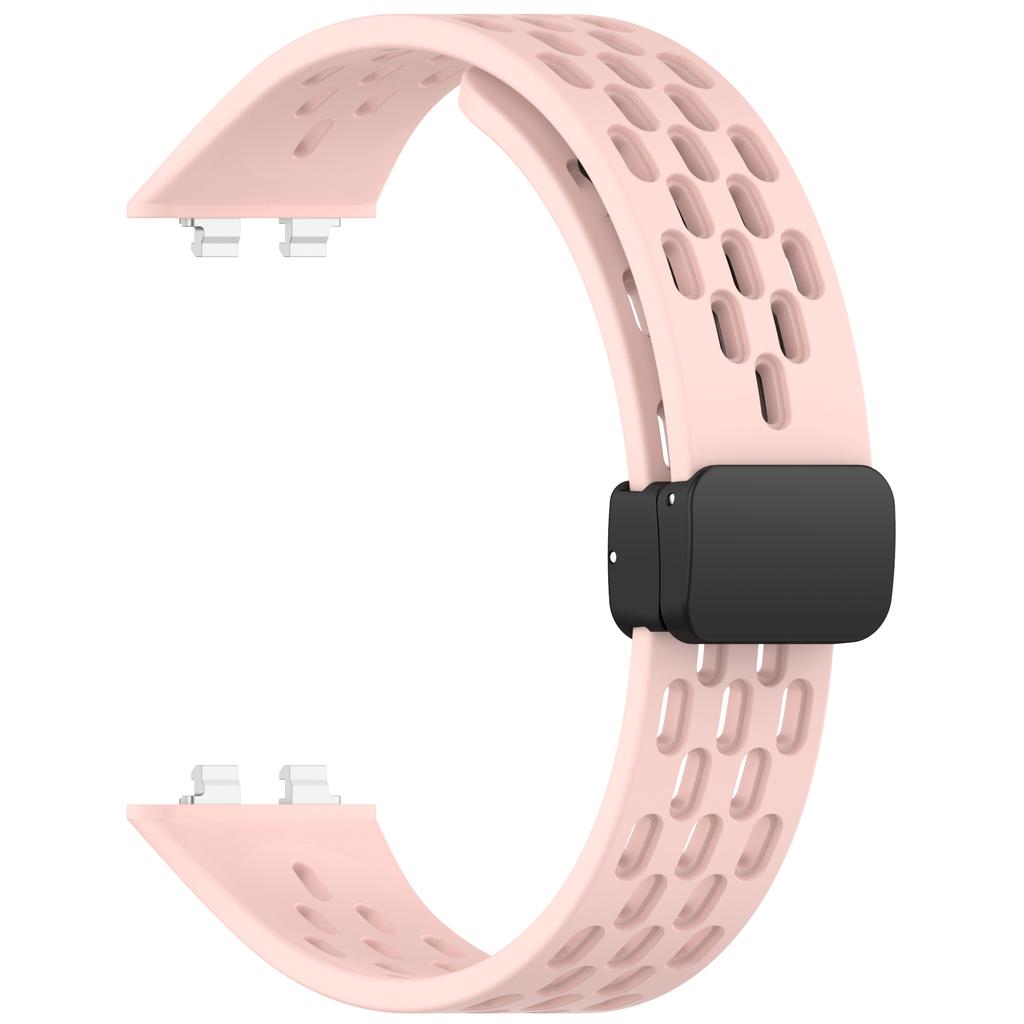 Silicone Magnetic Buckle Mesh Silicone Strap For Huawei Band 11Pro Sport Breathable Watch Band For Huawei Smart Band 11 NFC Replacement Bracelet Loop