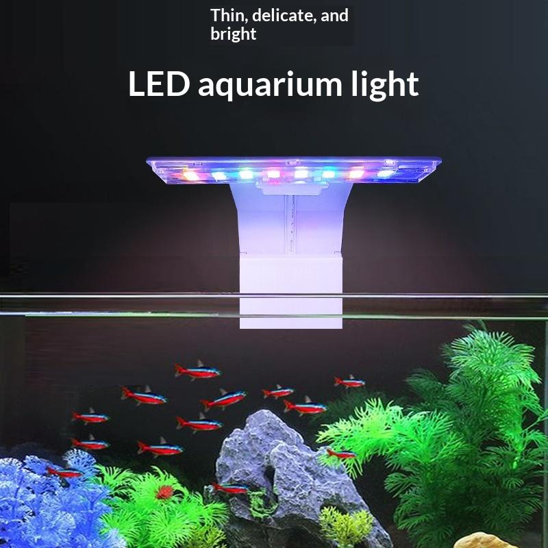 Ultra tenké LED světlo do akvária, připevnitelné světlo na akvárium se 3 barevnými režimy, jasná lampa s plným spektrem