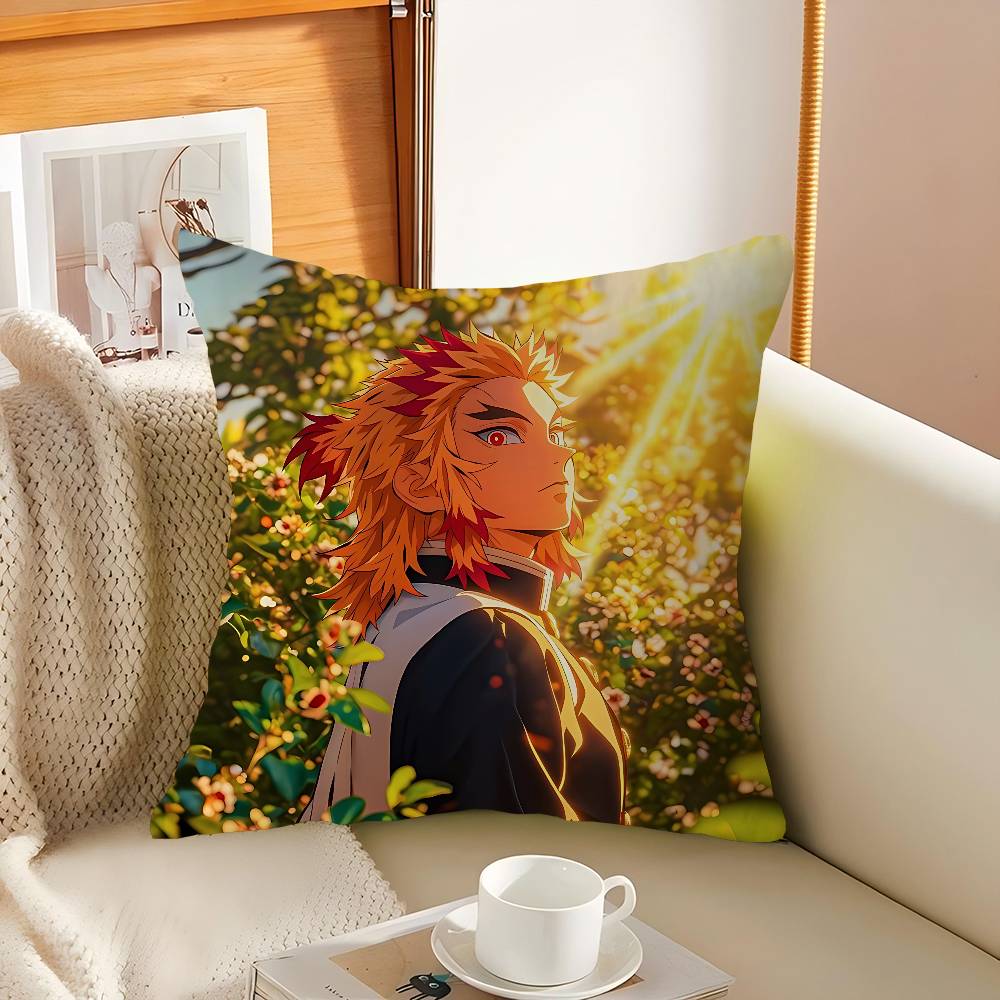 Characters Kyoujurous Rengoku Pillowcase Toon Gift Cushion Cover Bedroom Home Sofa Chair Seat Decor Pillow Case