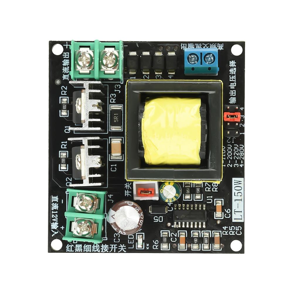 

150W Power Inverter Boost Converter Transformer Module Board DC 12V/24V to AC 110V/220V Boost Converter чорний